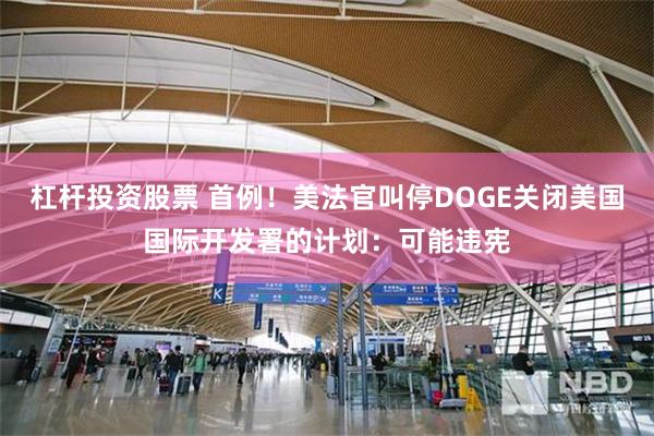 杠杆投资股票 首例！美法官叫停DOGE关闭美国国际开发署的计划：可能违宪