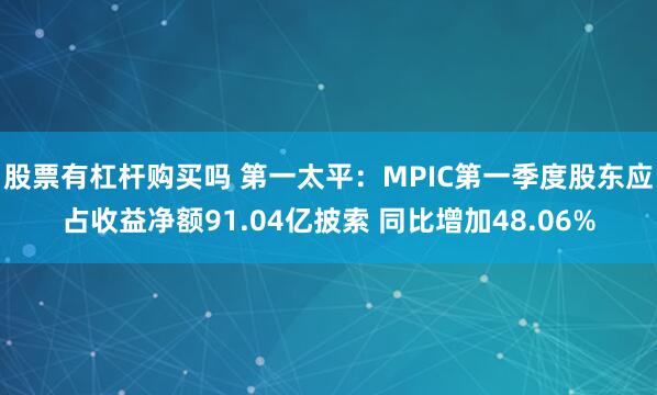 股票有杠杆购买吗 第一太平：MPIC第一季度股东应占收益净额91.04亿披索 同比增加48.06%