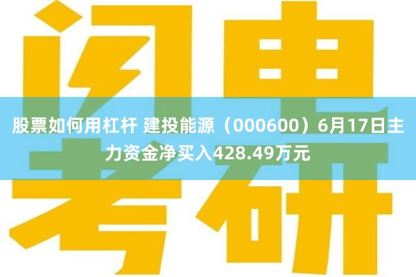 股票如何用杠杆 建投能源（000600）6月17日主力资金净买入428.49万元