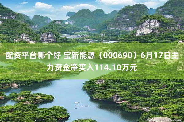 配资平台哪个好 宝新能源（000690）6月17日主力资金净买入114.10万元