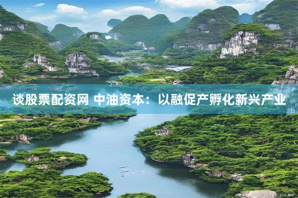 谈股票配资网 中油资本:以融促产孵化新兴产业