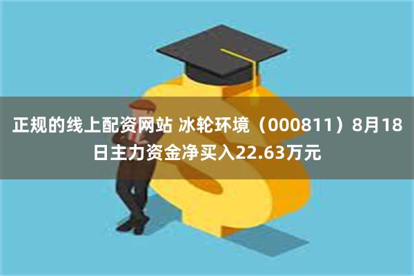 正规的线上配资网站 冰轮环境（000811）8月18日主力资金净买入22.63万元
