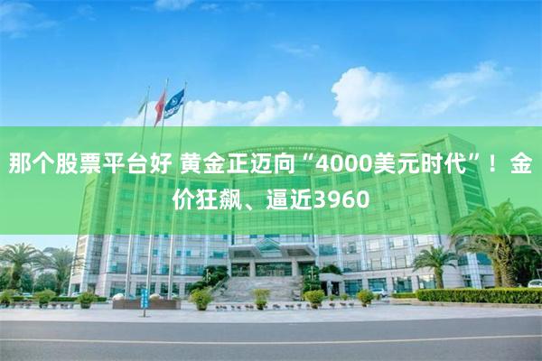那个股票平台好 黄金正迈向“4000美元时代”！金价狂飙、逼近3960