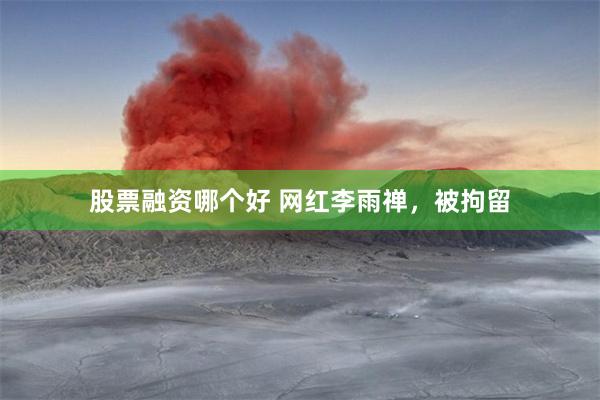 股票融资哪个好 网红李雨禅，被拘留