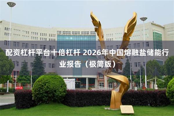 配资杠杆平台十倍杠杆 2026年中国熔融盐储能行业报告（极简版）