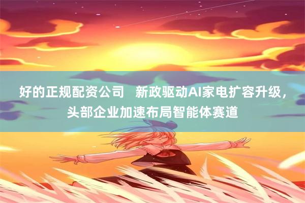 好的正规配资公司   新政驱动AI家电扩容升级，头部企业加速布局智能体赛道
