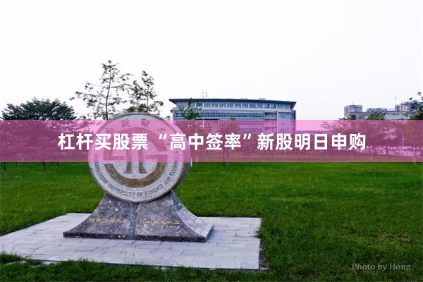 杠杆买股票 “高中签率”新股明日申购